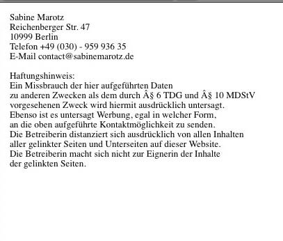 Impressum des Unternehmens